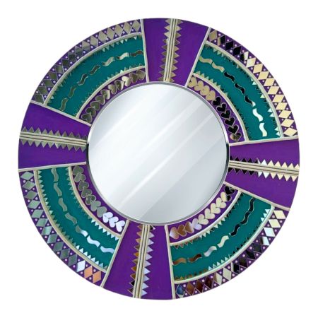 Handcrafted Ethnic Round Wall Mirror